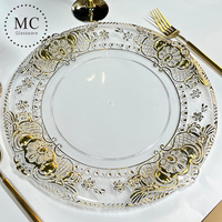 Assiettes rondes vintage en plastique pour dîners, assiettes de réception de mariage, assiettes pour la mise en place de la table