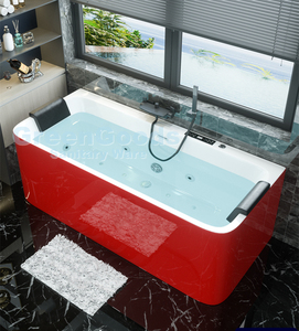 Adyce — baignoire noire autoportante 52 pouces, Jets de Massage à l'eau, tourbillon à <span class=keywords><strong>Air</strong></span> pour deux - Product Image 5