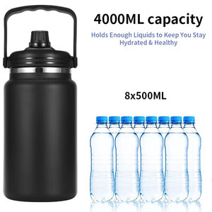 128OZ gallon chai nước với rơm 18/8 đôi tường growler thép không gỉ 4 lít chân không <span class=keywords><strong>Flask</strong></span> - Product Image 4