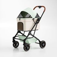 Poussette pour animaux de compagnie en acier carbone Lanka avec grand espace pour chiens et chats de petite/moyenne taille, roues légères pliables, voyage en plein air