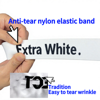 Sangle en jacquard sergé sans aldehyde de potassium, élastique, en spandex/nylon, résistante à la déchirure, douce pour la peau, avec logo alphabétique