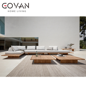 Phong Cách Hiện Đại Ngoài Trời Duy Nhất <span class=keywords><strong>Sofa</strong></span> Kháng Gỗ Tếch UV-Chống Nước Chịu Mài Mòn Đệm Bằng Gỗ Sống Đồ Nội Thất Nhà - Product Image 6