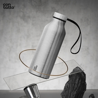 Bouteille d'eau isotherme en acier inoxydable 304, double paroi, couleur argent métallisé, avec paille, sans BPA, idéale pour un cadeau (vente en gros)