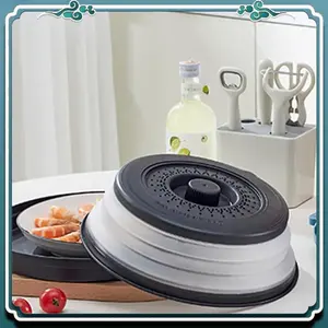 Protection anti-éclaboussures pour micro-ondes pliable de qualité supérieure, couvercle de plaque pour micro-ondes avec trou, couvercle de plaque pour fruits et légumes, gadget de cuisine - Product Image 2