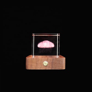 Lámpara de madera RGB con carga USB de 5V, luz LED de noche de cristal 3D con batería, regalo increíble para la familia - Product Image 2