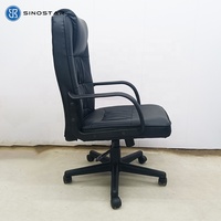 Fauteuil de Direction Haut de Gamme en Cuir Contemporain avec Support Lombaire, Hauteur Réglable et Base Chromée pour Bureau et Atelier