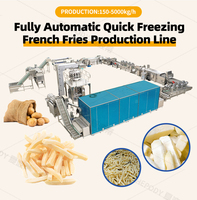 Industriële volautomatische productielijn voor diepvriesfrieten, machine voor de verwerking van aardappelvingers