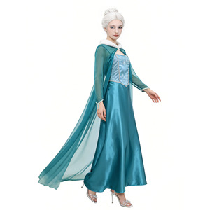 Robe de princesse Elsa avec cape, costume d'Halloween pour femme, robe de cosplay Frozen, tailles S à 4XL - Product Image 5