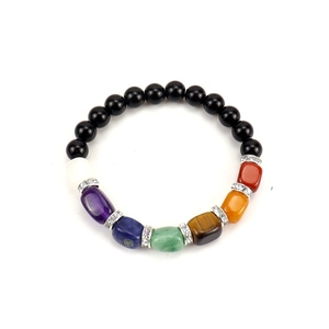 Bracciale con perline in pietra naturale da uomo, regalo disponibile in tutti i <span class=keywords><strong>18</strong></span> colori, fatto a mano, occhio di tigre, cristallo colorato, agata, bracciale geometrico. - Product Image 2