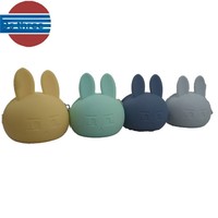 Porte-monnaie zippé personnalisé en silicone motif lapin mignon, style artistique littéraire national, pour étudiant