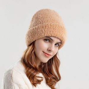 Nuovo <span class=keywords><strong>cappello</strong></span> di lana lavorato a maglia da <span class=keywords><strong>donna</strong></span> invernale europeo protezione per le orecchie caldo <span class=keywords><strong>cappello</strong></span> personalizzato stile orsacchiotto freddo - Product Image 5