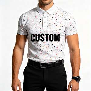 Camiseta OEM de Alta Calidad para Hombre, Camiseta de Golf de Secado Rápido, Estampado de Rayas, Manga Corta, Tejido de Punto Elástico Cómodo, Personalizada para Hombre - Product Image 1