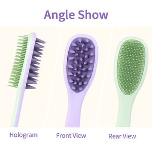 New Design Double-sided Hair Washing Brush Massager Silicone Nylon Toothed <b>Belt</b> Handle Smooth Hair Massage Scalp Brush - Product Image 4