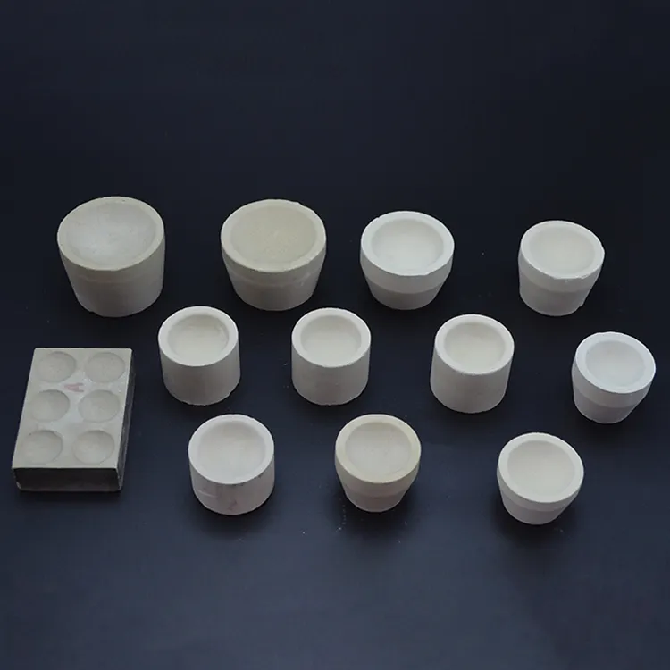 6A 7A 8A fire assay Magnesia bone ash Cupels Bullion Blocks for assaying gold and silver content