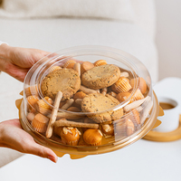 Boîtes en plastique pour cheesecake de 8 pouces, design personnalisé, durables, avec couvercles transparents épais, base dorée, pour desserts, biscuits, emballages de collations