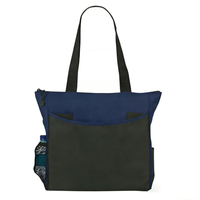 Sac fourre-tout réutilisable décontracté pour conférence, personnalisé, en polyester, imperméable, avec fermeture éclair, pour femme, à porter à l'épaule, impression personnalisée, pour salon professionnel