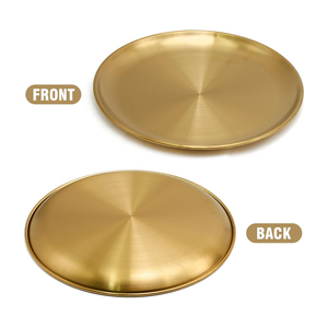 Piatti per Pizza in Acciaio Inox SS304 Lavabili in Lavastoviglie 14cm 17cm 20cm 23cm 26cm 30cm, Vassoi per BBQ, Piatti per Bambini - Product Image 5