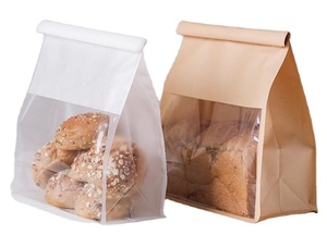 Bolsa de <span class=keywords><strong>pan</strong></span> de panadería casera, bolsa de <span class=keywords><strong>pan</strong></span> de <span class=keywords><strong>levadura</strong></span>, tira de lazo de lata, bolsa de donas de caramelo para galletas de cafetería <span class=keywords><strong>con</strong></span> ventana transparente - Product Image 6