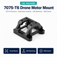 Services d'usinage CNC sur mesure pour support de moteur de drone en aluminium 7075-T6, anodisation noire pour course FPV, fraisage haute précision