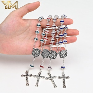 <span class=keywords><strong>Bracelet</strong></span> de prière multicolore en perles de <span class=keywords><strong>strass</strong></span> et zircon, réglable, avec médaille de la Sainte Vierge Marie et croix de Jésus - Product Image 5