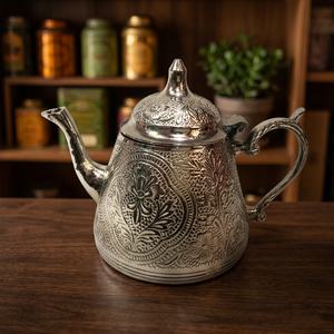 Vintage Metal Tea <b>Pot</b> With <b>Lid</b> And Handle Decorative Floral Design Water <b>Pots</b> Kettles - Product Image 6