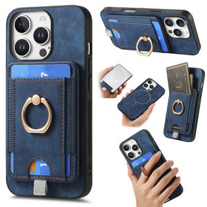 Funda Magnética de Piel Sintética para Teléfono Móvil con Tarjetero y Anillo de Agarre, Segura y Elegante - Product Image 4