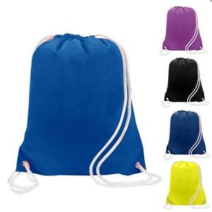 Sac à dos à cordon en coton écologique Sac de plage sport avec logo personnalisé avec motif de lettres Sac à cordon imprimé en usine - Product Image 1