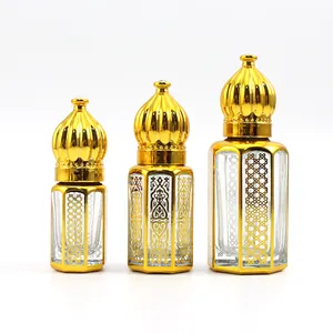 Listo stock árabe de lujo oro Attar Oud botella de aceite de perfume última colección de botellas de Attar de lujo 3ml 6ml 12ml con varilla