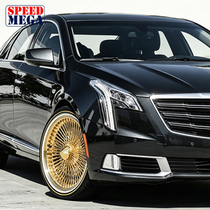 ล้อซี่ลวด Speedmega ขนาด 17-24 นิ้ว สีไทเทเนียมทอง ขอบลึก สำหรับรถคลาสสิค วินเทจ โลว์ไรเดอร์ และรถเก่า - Product Image 4