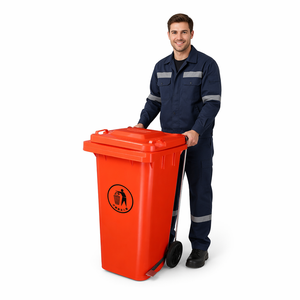 Contenitore per Rifiuti con Pedale in Plastica da 120L 240L 360L, <span class=keywords><strong>Bidone</strong></span> per Spazzatura e Rifiuti Alimentari con Ruote per Esterni - Product Image 4