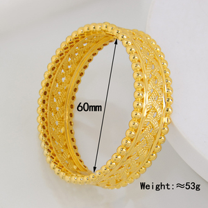 Classic Vintage Jewelry Cuff <b>Bangle</b> 21k Gold Plated Women's Wedding Jewelry for Party Gift Little Bee Jewelry YB183 - Product Image 5
