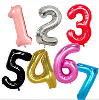 Ballons numérotés de 16 pouces pour décorations de fête pour enfants et adultes Halloween Graduation Pâques Thanksgiving Fête des mères