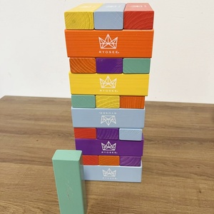 Khối xây dựng bằng gỗ khối gỗ tự nhiên khối lập phương bằng gỗ tháp hình chữ nhật khối với xúc xắc Dominos - Product Image 2