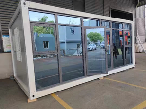 Maison préfabriquée de construction extérieure: modèle de mur rideau en verre avec isolation thermique, logement simple résidentiel - Product Image 5