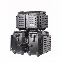Boîte à bagages multifonction en alliage d'aluminium noir blindé pour moto, boîte latérale, coffre de scooter 45L/38L