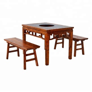 madera cuadrado sin humo chino <span class=keywords><strong>olla</strong></span> caliente de sillas y mesa de juegos para <span class=keywords><strong>restaurante</strong></span> chino de <span class=keywords><strong>la</strong></span> <span class=keywords><strong>olla</strong></span> caliente - Product Image 1
