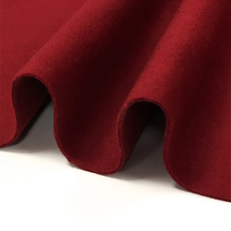 New Arrival Red Custom Fabrica Factory Wool Mix Twill Woven Natural Wool Acrylic Fabric