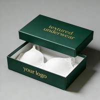 Boîte d'emballage de luxe en carton pour soutien-gorge, 2 pièces, boîte cadeau pour vêtements, boîte d'emballage en papier personnalisée pour sous-vêtements féminins