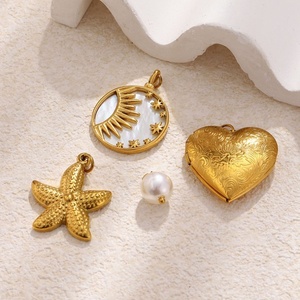 Pendentif Cœur en Acier Inoxydable Plaqué Or 18K pour Enfants et Femmes, Bijou de Plage Étanche, Charme Océanique Minimaliste - Product Image 3
