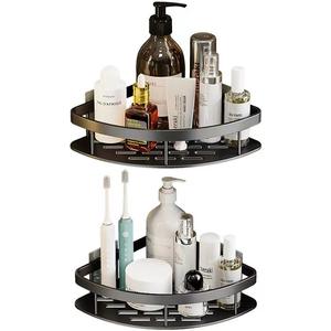 Estante de Almacenamiento de Aluminio para Cocina y Baño, Diseño de Trípode, Sin Perforaciones, Estante de Esquina para Inodoro, Montado en la Pared, para Vajilla y Artículos de Limpieza - Product Image 5