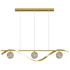 Lustre LED Nordique Moderne, Suspension Créative à Boule de Verre pour Îlot de Cuisine, Salle à Manger, Café, Bar, Déco Luminaire Suspendu Doré - Product Image 6