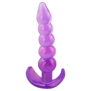 Plug Anali in Gelatina Flessibile, Prodotti Erotici per Coppie, Giocattoli Anali con 5 Sfere - Product Image 2