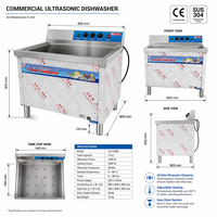 Mesin Pencuci Piring Ultrasonik Kapasitas Besar CE Heavy Duty dengan Tangki Baja Tahan Karat 201/304 yang Diperkuat untuk Set Dapur Pusat