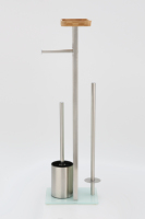 304 acier inoxydable hôtel et salle de bain porte-papier moderne élégant brosse de toilette et porte-rouleau debout libre