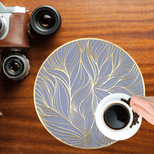 Wholesale Gold <b>Silver</b> PVC <b>Placemats</b> CoastersDrain MatsArtificial Leather PlacematsTable DecorationsPlacematsBowlsTable Mats - Product Image 1