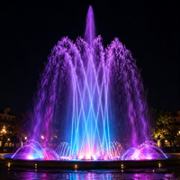 Équipement de spectacle aquatique musical programmable de petite taille avec effet de lumière laser, fontaine dansante