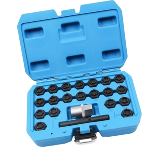 22pcs Kunci Pengunci Roda Baja dengan Lapisan Hitam untuk Penggantian Audi - Product Image 1