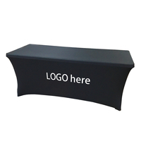 Nappes extensibles pour tables de 4 pieds, 6 pieds et 8 pieds et nappe rectangulaire noire ajustée pour les dîners, les mariages, les fêtes et les activités