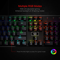 Redragon K556 RGB Clavier mécanique filaire à prise améliorée et mousses absorbant le bruit Clavier de jeu à base d'aluminium échangeable à chaud