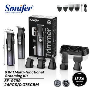 Sonifer SF-9799 Tondeuse à cheveux magnétique portable 6 en 1 sans fil, tondeuse à <span class=keywords><strong>barbe</strong></span> électrique, <span class=keywords><strong>kit</strong></span> de toilettage pour hommes - Product Image 4
